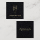 黒い神秘的な月と星 スクエア名刺 (正面/裏面)