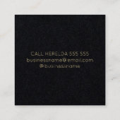 黒い神秘的な月と星 スクエア名刺 (裏面)