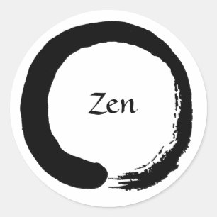 黒い禅のステッカー2 ラウンドシール