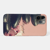 黒い禅ストーンと花 Case-Mate iPhoneケース (裏面(横))