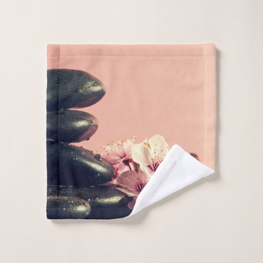黒い禅石の花 バスタオルセット (ウォッシュタオル)