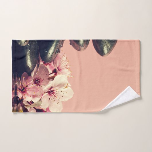 黒い禅石の花 バスタオルセット (ハンドタオル)