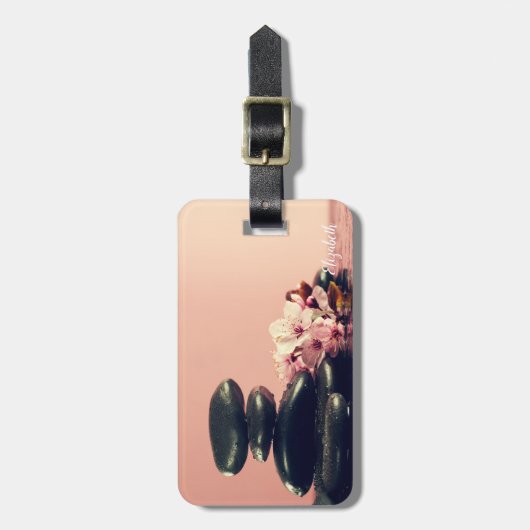 黒い禅石の花 ラゲッジタグ (正面縦)