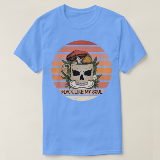 黒い私の魂の骨格コーヒーゴシックSのよう不気味に Tシャツ (デザイン正面)