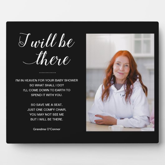 黒い私はそこに行く写真記念赤ちゃんシャワー フォトプラーク (正面)