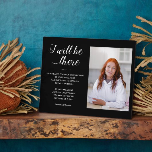 黒い私はそこに行く写真記念赤ちゃんシャワー フォトプラーク (側面)