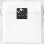 黒い秋のかぼちゃの結婚式 スクエアシール (バッグ)