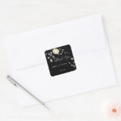 黒い秋のかぼちゃの結婚式 スクエアシール (封筒)
