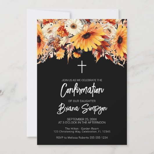 黒い秋フローラの確認 招待状 (正面)