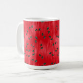 黒い種子を持つ赤スイカ コーヒーマグカップ (正面左)