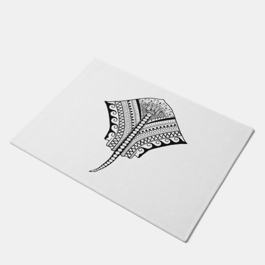 黒い種族のアカエイのオニイトマキエイ ドアマット (アングル)