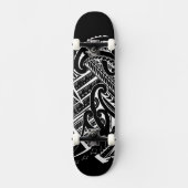 黒い種族のsamoan入れ墨の素晴らしい白は設計します スケートボード (正面)