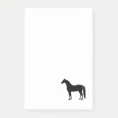 黒い種馬のエレガントな馬のシルエットのスケッチ ポストイット (正面)
