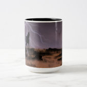 黒い種馬のマグのブードゥー及び魔法 ツートーンマグカップ (中央)