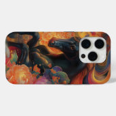 黒い種馬の花のアートデザイン Case-Mate iPhoneケース (裏面 (横))