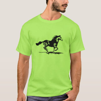 黒い種馬の馬のグラフィック Tシャツ