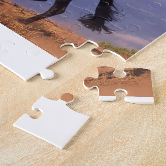 黒い種馬の馬 ジグソーパズル (側面)