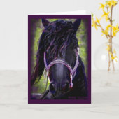 黒い種馬カード カード (黄色い花)