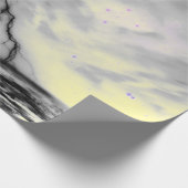 黒い稲妻と黄色い包み付き夜空 ラッピングペーパー (角)