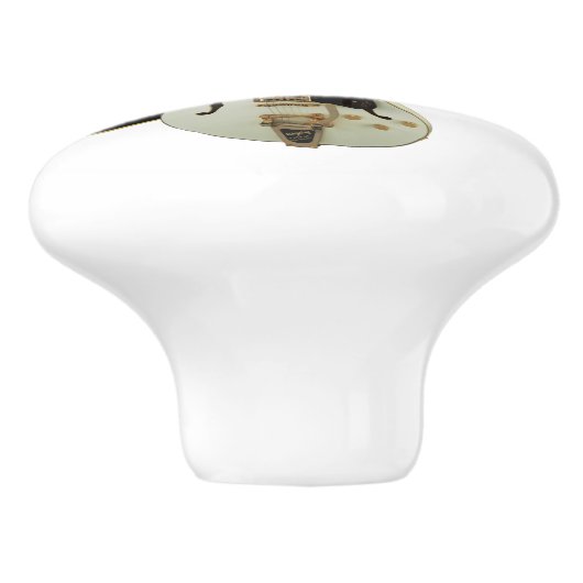 黒い稲妻の陶磁器のプルが付いている白いギター セラミックノブ (側面)