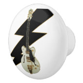 黒い稲妻の陶磁器のプルが付いている白いギター セラミックノブ (右)