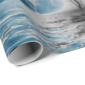 黒い稲妻ブルー海ギフトラップと夜空 ラッピングペーパー (ロールコーナー)