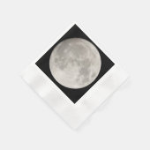 黒い空のスーパームーン 縁ありカクテルナプキン (角)