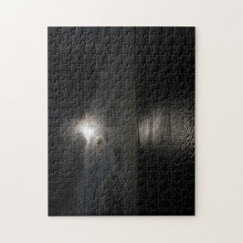 黒い空の神秘的な白い太陽 ジグソーパズル