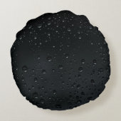 黒い窓に水が滴る ラウンドクッション (裏面)