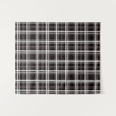 黒い窓ガラス格子格子ストライプパターンデザイン タペストリー (正面(横))