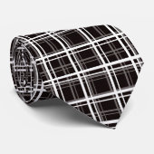 黒い窓ガラス格子格子ストライプパターンデザイン ネクタイ (ロール)