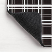 黒い窓ガラス格子格子ストライプパターンデザイン マウスパッド (コーナー)