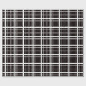 黒い窓ガラス格子格子ストライプパターンデザイン ラッピングペーパー (フラット)