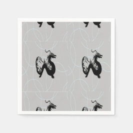 黒い竜を灰色に スタンダードカクテルナプキン