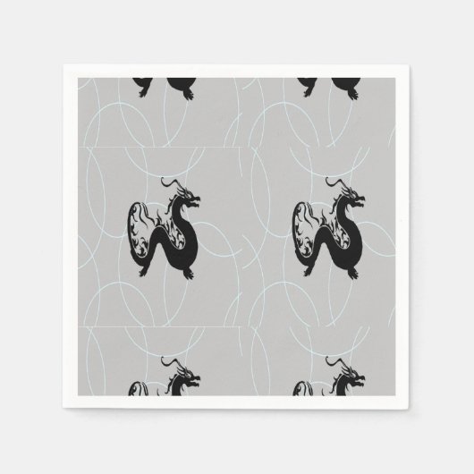 黒い竜を灰色に スタンダードカクテルナプキン (正面)