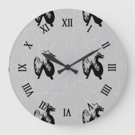 黒い竜を灰色に ラージ壁時計