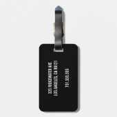 黒い競争はオレンジモノグラムのなカスタムで縞で飾ります ラゲッジタグ (裏面縦)