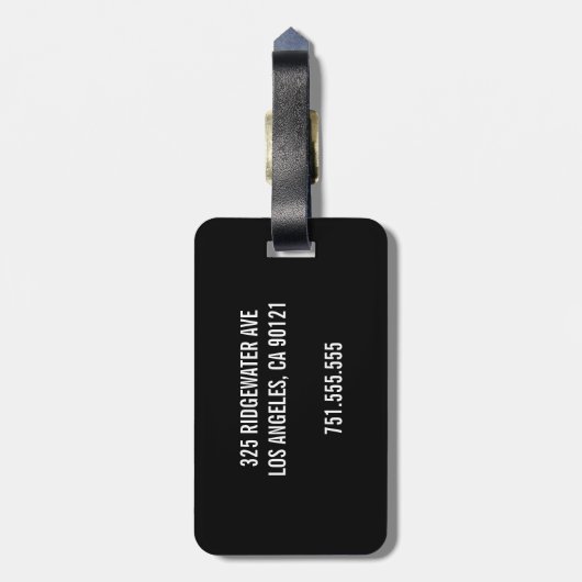 黒い競争はオレンジモノグラムのなカスタムで縞で飾ります ラゲッジタグ (裏面縦)