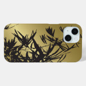 黒い竹の葉金ゴールドミニマルモダンリスト禅 Case-Mate iPhoneケース (裏面 (横))