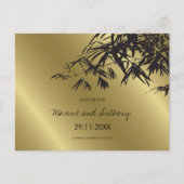 黒い竹の離れ金ゴールドアジアの日付を保存 案内ポストカード (正面)