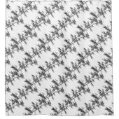 黒い竹を白に シャワーカーテン (正面)