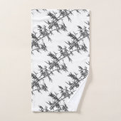 黒い竹を白に バスタオルセット (ハンドタオル)