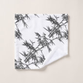黒い竹を白に バスタオルセット (ウォッシュタオル)