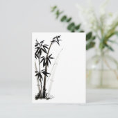 黒い竹 – インク ポストカード (スタンド正面)