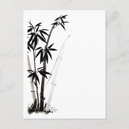 黒い竹 – インク ポストカード (正面)