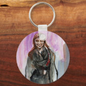 黒い笑顔の少女 キーホルダー (正面)