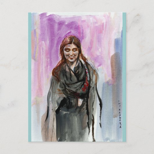 黒い笑顔の少女 ポストカード (正面)