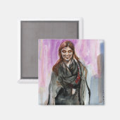 黒い笑顔の少女 マグネット (正面/裏面)