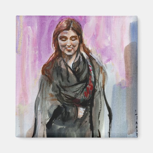 黒い笑顔の少女 マグネット (正面)