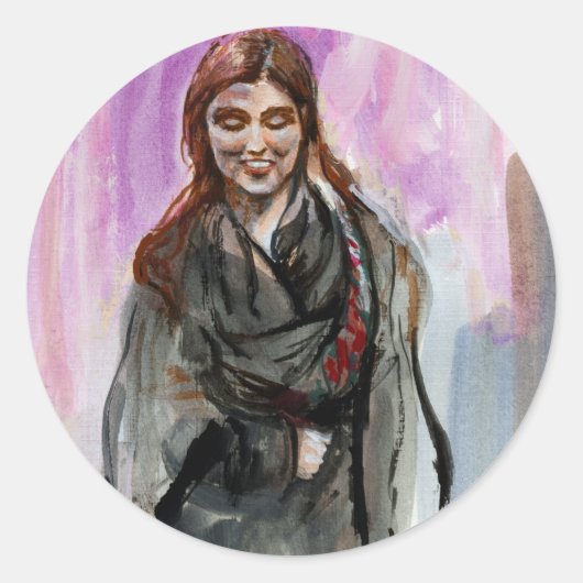 黒い笑顔の少女 ラウンドシール (正面)